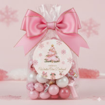 Vinter Onederland Flicka 1-årsdag Rosa Snöflinga