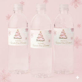 Vinter ONEderland Flicka 1-årsdag Vattenflaskor Etikett