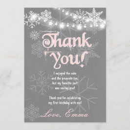 Vinter ONEderland Födelsedags Tacksamhetskort Tack Kort