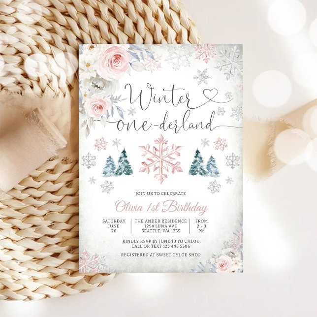 Vinter Onederland Födelsedagsinbjudan Inbjudningar (Skapare uppladdad)