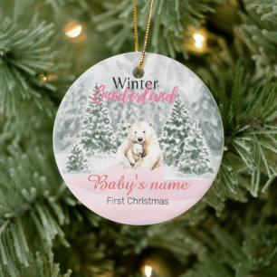 Vinter Onederland Forest First julbrears Forest Julgransprydnad Keramik
