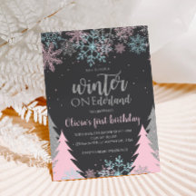 Vinter Onederland Första födelsedagen Snöflingor T