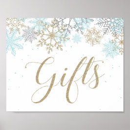 Vinter Onederland Gifts Blue Snowflake Poster