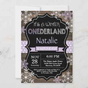 Vinter Onederland Girl 1:a födelsedagsinbjudan Inbjudningar