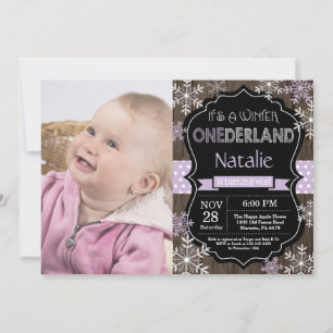 Vinter Onederland Girl 1:a födelsedagsinbjudan Inbjudningar