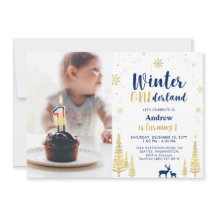 Vinter Onederland, Guld & Marinblå Pojke 1-års Föd