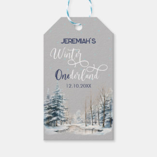 Vinter Onederland Jul 1:a födelsedag Presentetikett