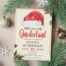 Vinter ONEderland jul Santa Hat Birthday