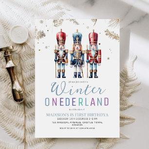 Vinter Onederland Juldagen Födelsedagsfest 1:a Inbjudningar