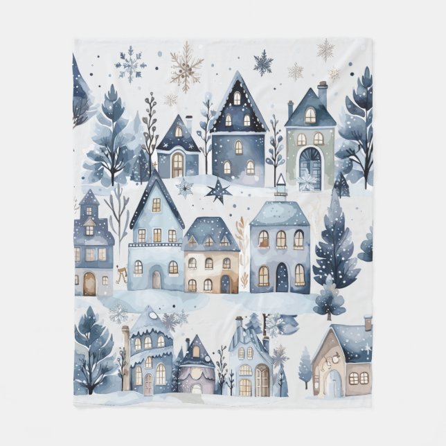 Vinter Onederland-julhuset Birthday Fleecefilt (Framsidan)