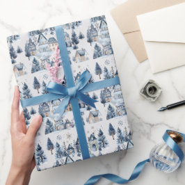 Vinter Onederland-julhuset Birthday Presentpapper