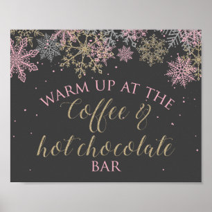 Vinter Onederland Kaffe och Hett Chocolate-tecken Poster