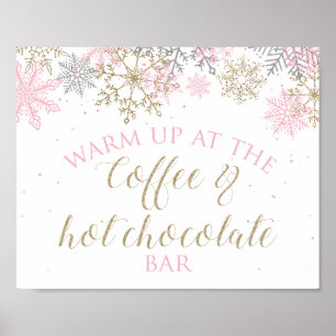 Vinter Onederland Kaffe och Hett Chocolate-tecken Poster