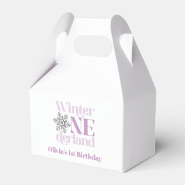 Vinter Onederland Lila Snöflinga 1-årsfirande Presentaskar