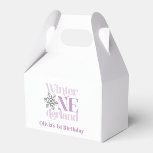 Vinter Onederland Lila Snöflinga 1-årsfirande Presentaskar