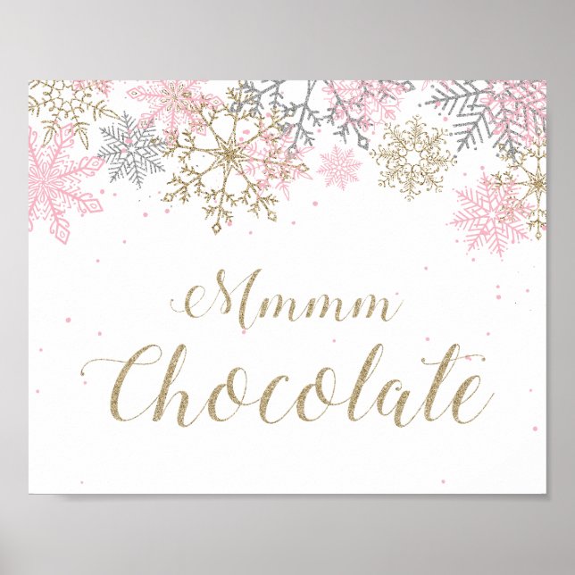 Vinter Onederland Mmmm Chokladskylt Poster (Framsidan)