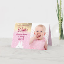 Vinter Onederland Rosa & Guld Glitter 1-årsfest