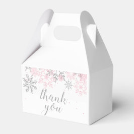 Vinter Onederland Rosa Silver snöflinga tack Presentaskar