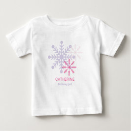 Vinter Onederland Rosa Snöflingor Modern T-Shirt