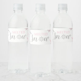 Vinter Onederland Smält Snö Rosa Silver Vattenflaska Etikett