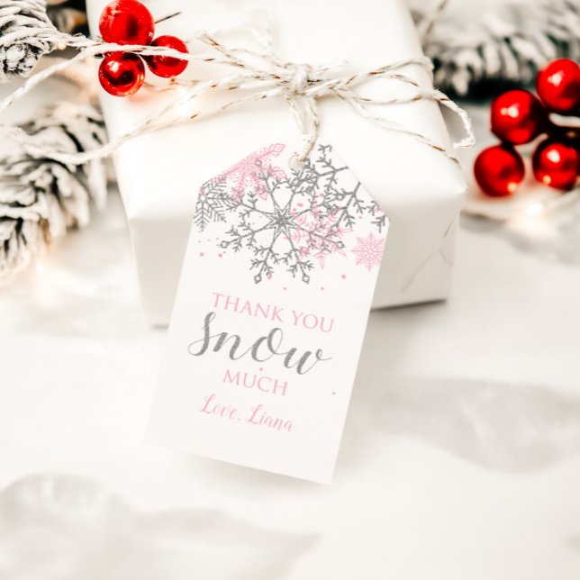 Vinter Onederland Snöflinga Förmånsetiketter Presentetikett (Skapare uppladdad)