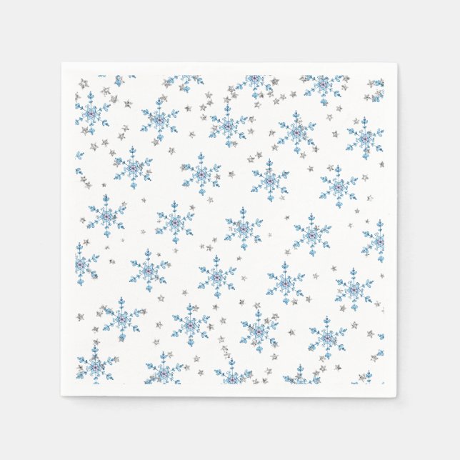 Vinter Onederland Snöflinga Pappersservett (Framsidan)