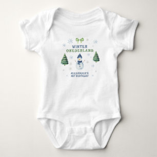 Vinter Onederland Snömannen 1-årsdag T Shirt