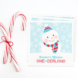 Vinter ONEderland Snömannen Snöflinga Födelsedag Pappersservett