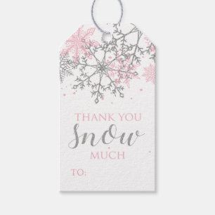 Vinter Onederland Snowflake Favor Taggs Presentetikett
