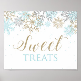 Vinter Onederland Sweet Treats Signate Blue Snowfl Poster