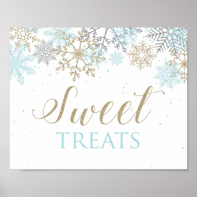 Vinter Onederland Sweet Treats Signate Blue Snowfl Poster (Framsidan)
