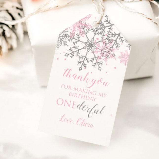 Vinter Onederland Underbar Tack Presentetikett (Skapare uppladdad)