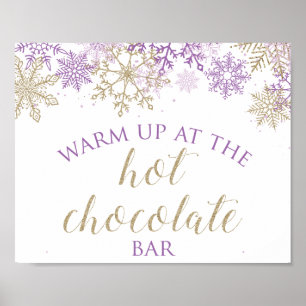Vinter Onederland Varm Kakao Bar Skylt Lila