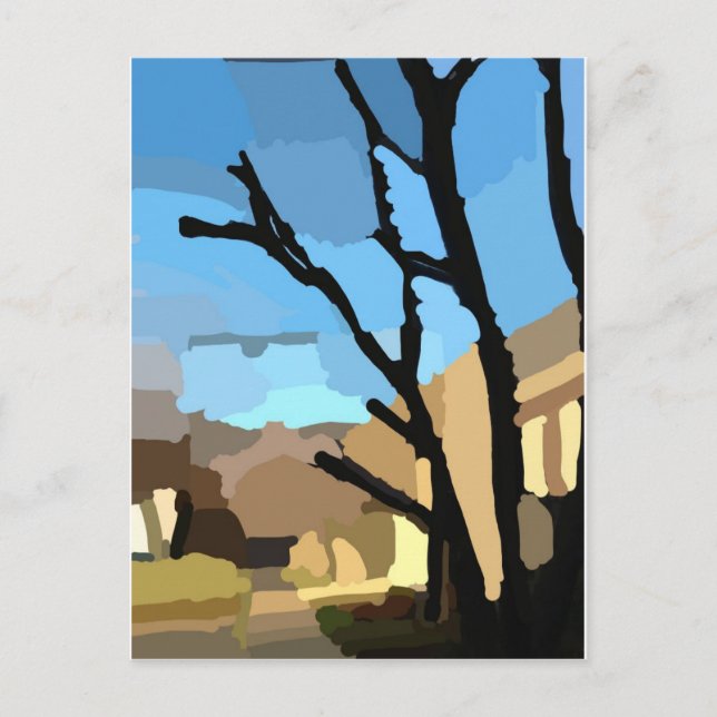 Vinter på Cherry Träd Street Vykort (Framsida)