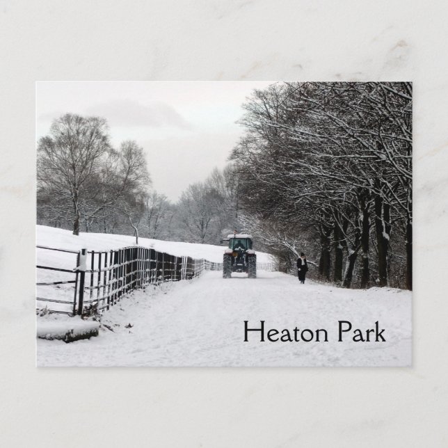 Vinter på Heaton Park vykort (Framsida)