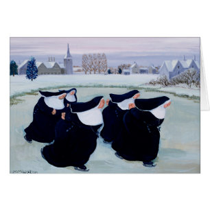 Vinter på kloster hälsningskort
