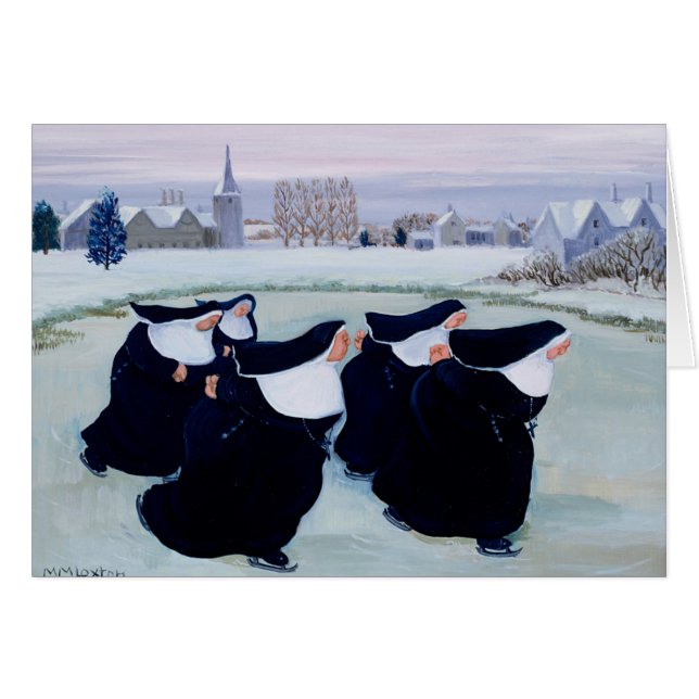 Vinter på kloster hälsningskort (Framsidan Horizontal)