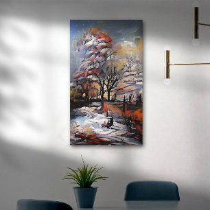 Vinter på landsbygden canvastryck