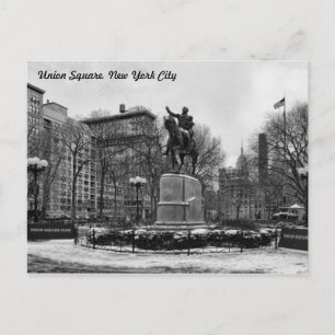 Vinter på NYC:s Union Square 001 Black White 002 Vykort