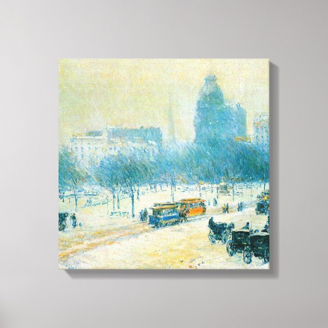 Vinter på unionens torg av Frederick Childe Hassam Canvastryck (Framsida)