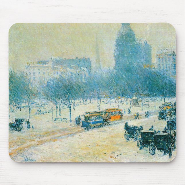 Vinter på unionens torg av Frederick Childe Hassam Musmatta (Framsidan)