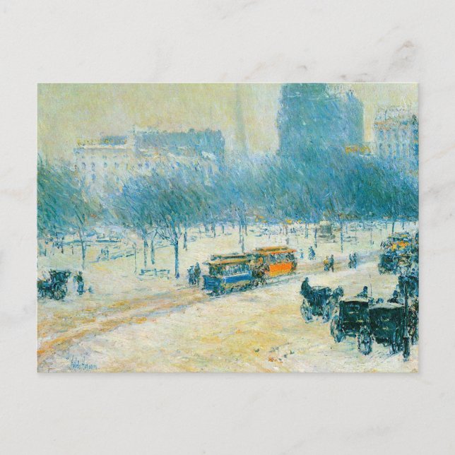 Vinter på unionens torg av Frederick Childe Hassam Vykort (Framsida)