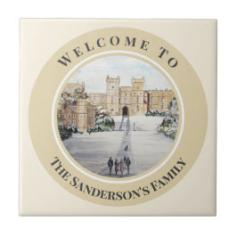 Vinter på Windsor Castle Landskapsmålning Glas Kakelplatta