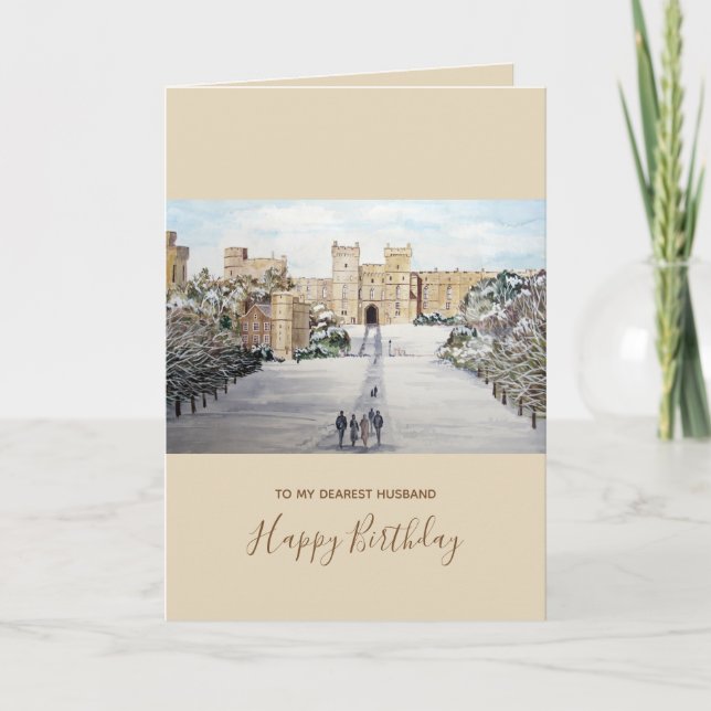 Vinter på Windsor Castle landskapsmålning Helgkort (Framsida)