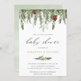 Vinter par babydusch könsneutralt inbjudningar