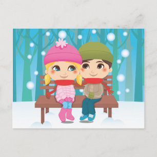Vinter par vykort