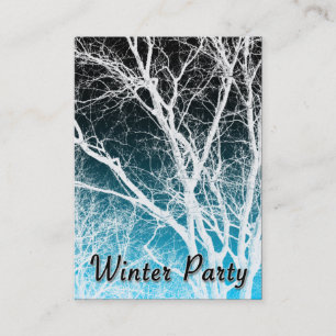 Vinter party spöke träd visitkort