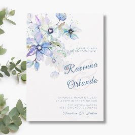 Vinter Pastell Blommig Botanisk Romantisk Konst Br Inbjudningar