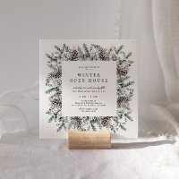 Vinter Pastell Elegant Fyrkantig Öppet Hus