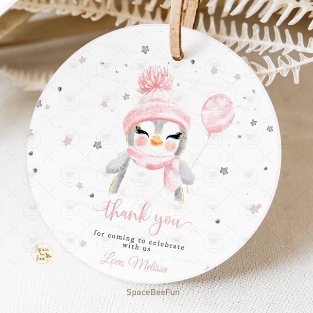 Vinter Penguin babydusch Gåvor Etiketter (Penguin baby shower favor tag, penguin theme favor tags, personalized penguin baby shower favor tag,)